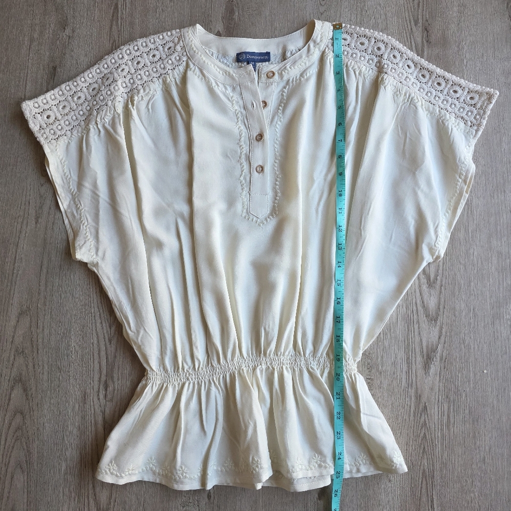 Democracy Cream Crochet Peasant Blouse – Size M - Picture 16 of 16